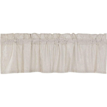 Hatteras Seersucker Blue Ticking Stripe Valance Curtain 16x60 VHC Brands - The Fox Decor